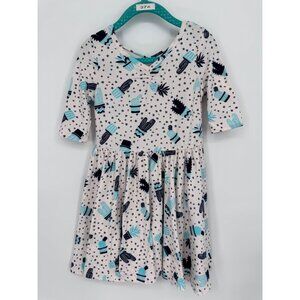 Dotdotsmile Girls Dress Size 3/4 Blue Cactus Print Super Soft NWOT